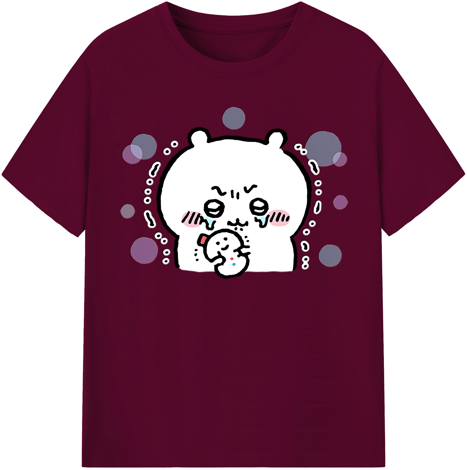 （画像用） ちいかわ ちいかわ Chii-kawa chiikawa レディースカジュアルプリントTシャツ（綿100％）
